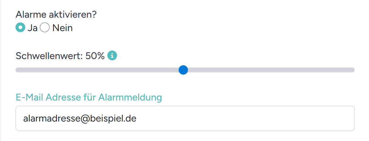 Projekt anlegen - Alarme und Schwellenwerte konfigurieren
